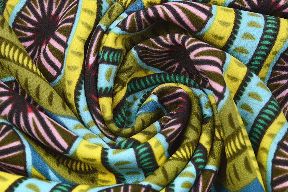 Scuba Crepe Bedrukt African Print Mosgroen