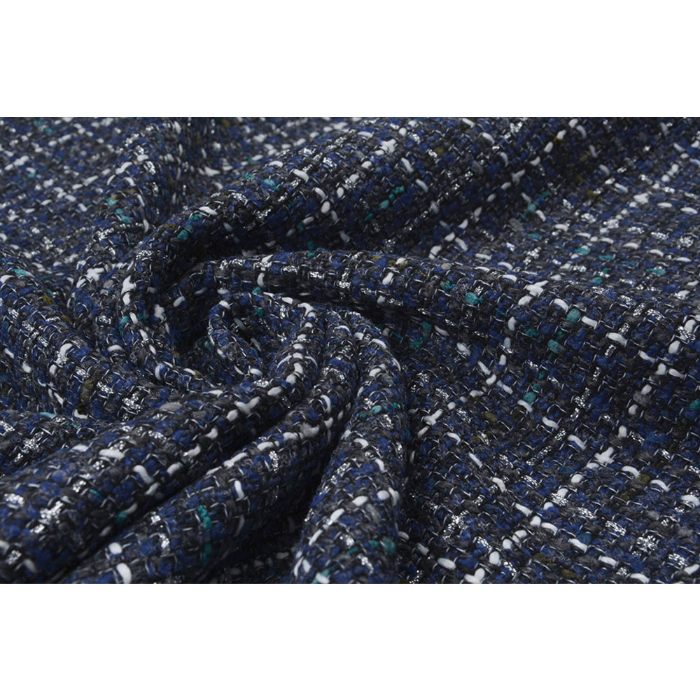 Bouclé Sjanelli Glitter Multi Blue - YES Fabrics