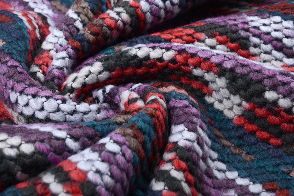 Bouclé Viskose Plaid Multi Lila