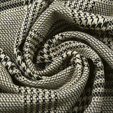 Scuba Jacquard Carro Karo Beige Schwarz Blau