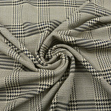 Scuba Jacquard Carro Ruit Beige Zwart Blauw