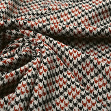 Scuba Jacquard Beige Schwarz Bordeaux