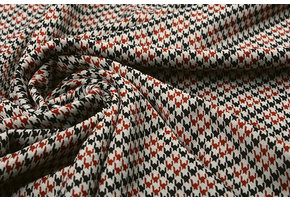 Scuba Jacquard Beige Schwarz Bordeaux