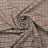 Scuba Jacquard Beige Zwart Bordeaux