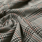 Scuba Jacquard Carro Ruit Beige Zwart Bordeaux