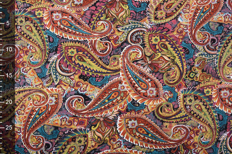 Viskose Jersey Discharge Paisley