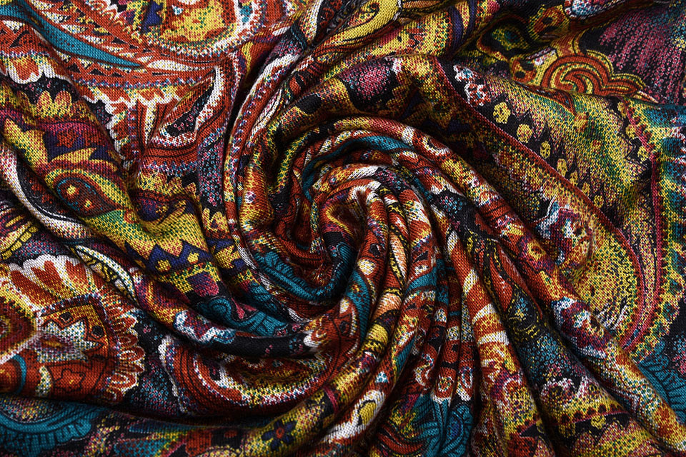Viskose Jersey Discharge Paisley