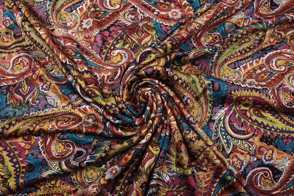 Viskose Jersey Discharge Paisley