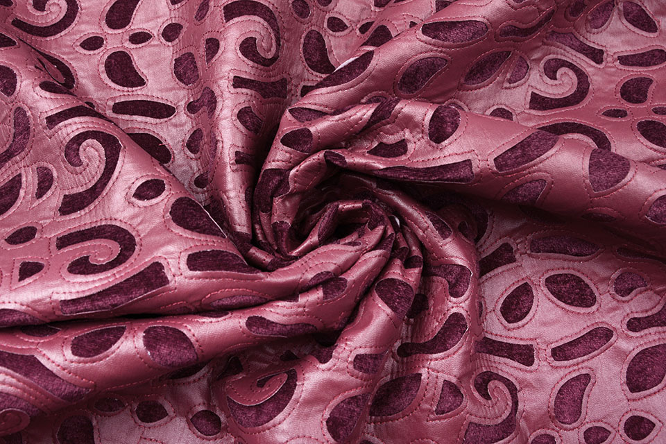 Stitched Matt Lacquer on Velour Red
