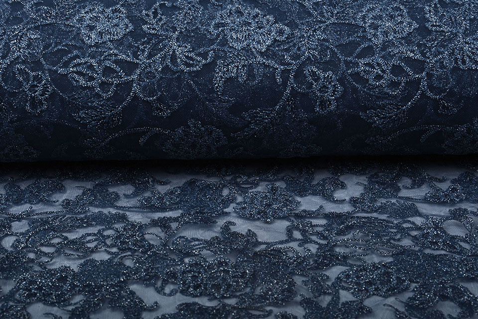 Mesh Geborduurd Kanapa Blauw