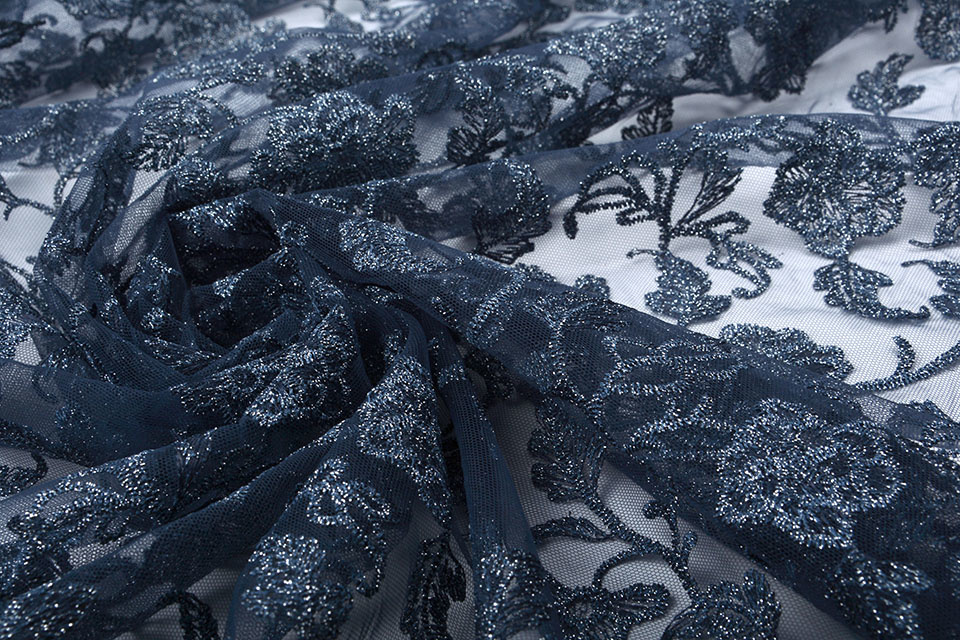 Mesh Geborduurd Kanapa Blauw