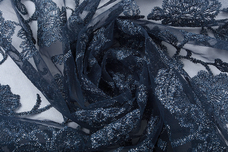 Mesh Geborduurd Kanapa Blauw
