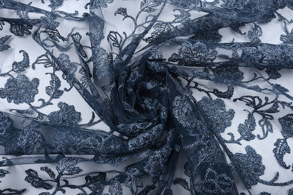 Mesh Geborduurd Kanapa Blauw