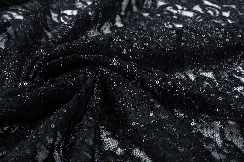 Lace Sequins Pakuhi Black