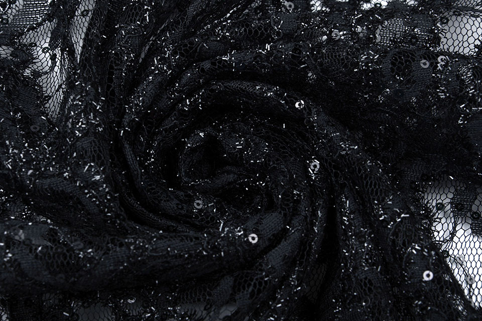 Lace Sequins Pakuhi Black