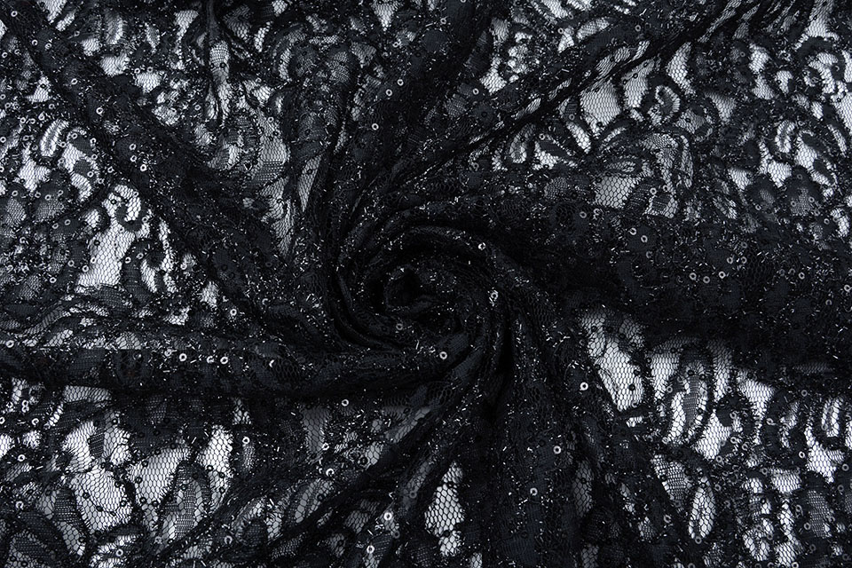 Lace Sequins Pakuhi Black