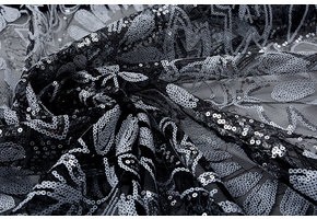 Mesh Sequins Pango Black White