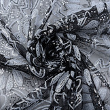 Mesh Pailletten Pango Zwart Wit