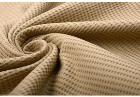 Baby Jersey Waffle Pique Fabric Mocha Brown