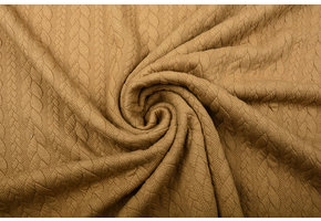 Gebreide Kabel Stof Tricot Mokka Bruin