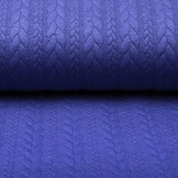 Strickstoff Zopfmuster Jersey Kobaltblau Melange