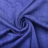 Knitted Cable Fabric Tricot Cobalt Blue Melange
