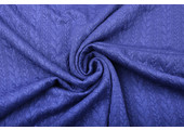 Knitted Cable Fabric Tricot Cobalt Blue Melange
