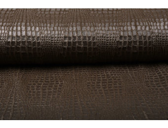 Schlangenhaut-Folienstoff Glänzend Braun