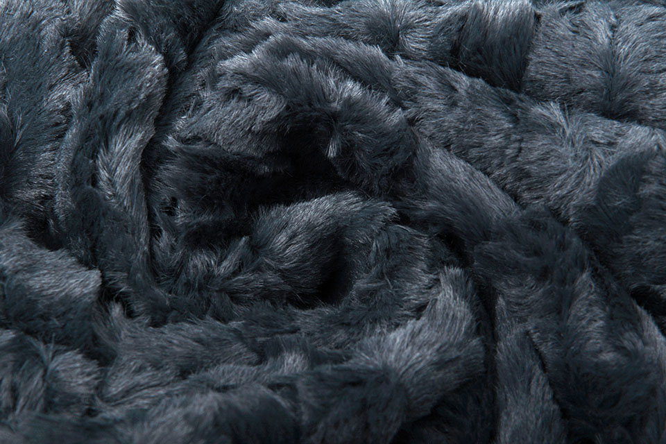Short Hairy Fur Furla Grey Blue