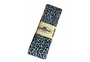 Jersey Biasband Panterprint Jeans Blau