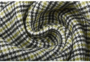 Woven Woolen Fabric Fine Checkered Green