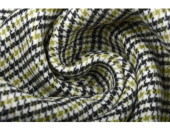 Gewebte WollStoff Fein Kariert Grün