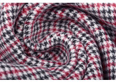Woven Woolen Fabric Fine Checkered Red