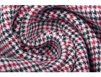 Gewebte WollStoff Fein Kariert Rot