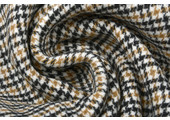 Woven Woolen Fabric Fine Checkered Brown