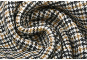 Woven Woolen Fabric Fine Checkered Brown