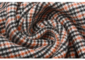 Woven Woolen Fabric Fine Checkered Orange