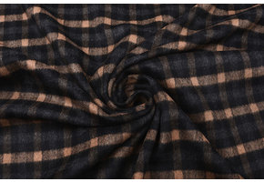 Woven Woolen Fabric Checkered Orange Brique