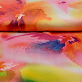 Stretch Satijn Bedrukt Aquarel