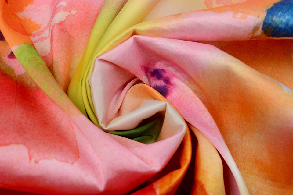 Stretch Satin Bedruckt Aquarel