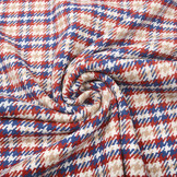 Woven Woolen Fabric Checkered Red Blue