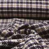 Woven Woolen Fabric Checkered Purple Dark Grey