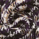 Woven Woolen Fabric Checkered Purple Dark Grey