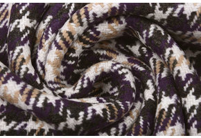 Gewebte WollStoff Kariert Lila Dunkelgrau