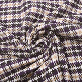 Woven Woolen Fabric Checkered Purple Dark Grey