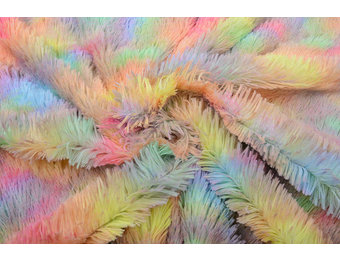 Lange Zottelplüsch Multicolor  Einhorn