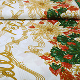 Christmas Fabric Music Green