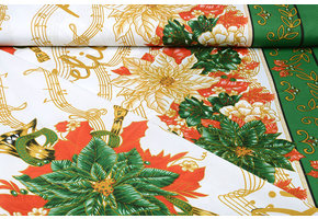 Weihnachtsstoff Musik Grün