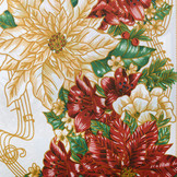 Christmas Fabric Music Red