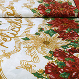 Christmas Fabric Music Red